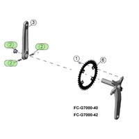 Microshift Sword Crank Preload Cap w/ 2x Crank Arm Bolts MSH-Y-FC202