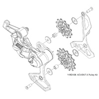 MICROSHIFT Rear Derailleur Pulley Kit ADVENT X, Sword, Guide 12t, Tension 14t Y-RD106, microSHIFT ADVENT X Pulleys Kit