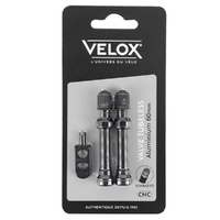 VELOX Tubeless Schrader Valves Black Aluminum 60mm