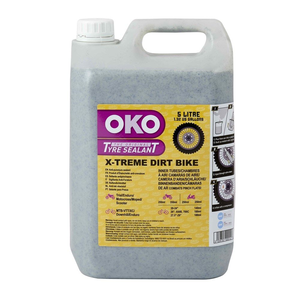 Oko X-Treme Dirt Bike Tyre Sealant -  5L (W/Injector) (4 To A Box)