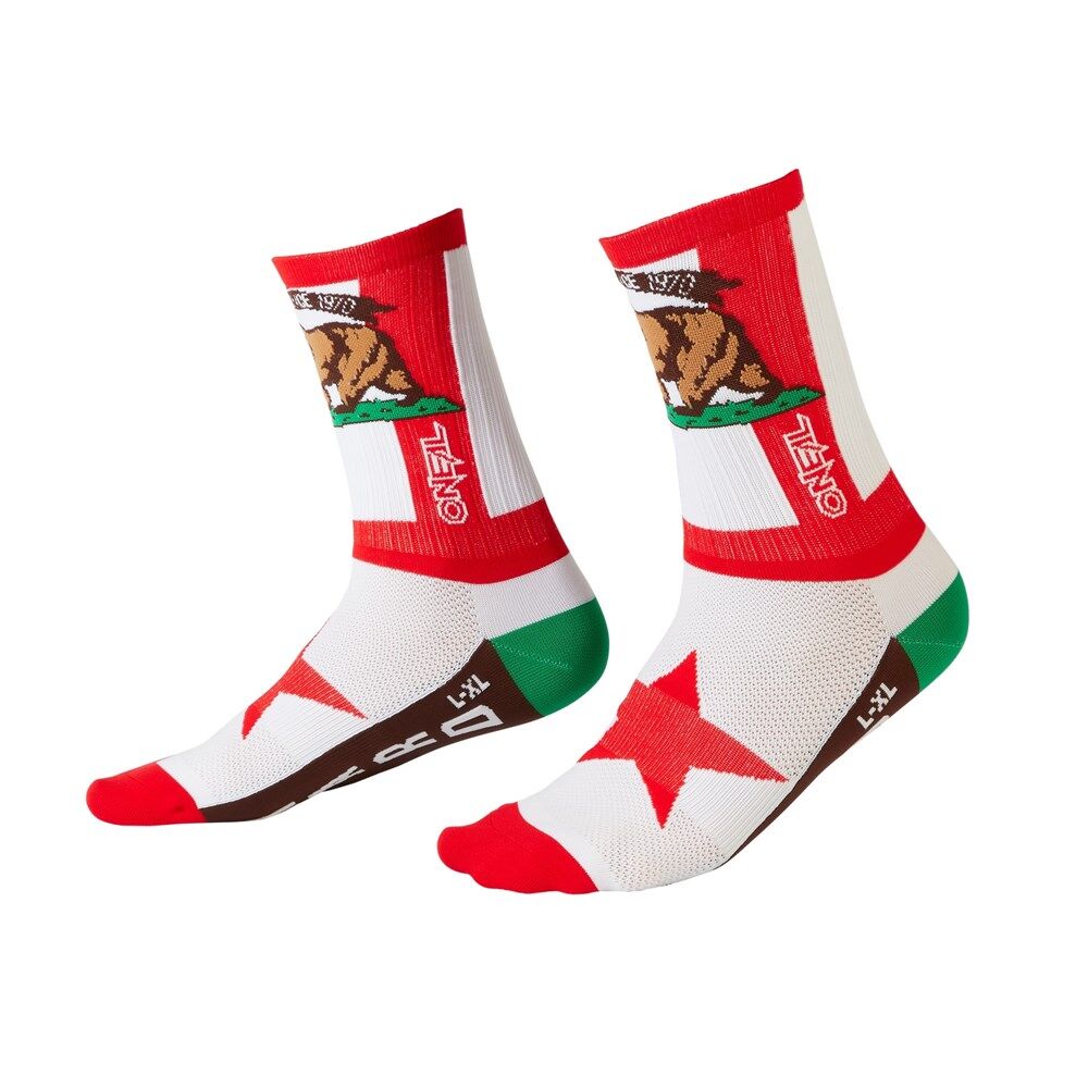 Oneal MTB Performance Sock California Red/White/Brown (39-42)