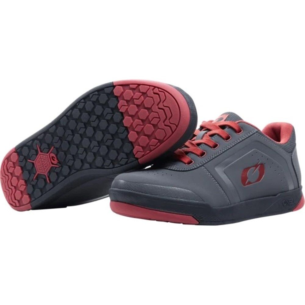 Oneal Pinned Flat Shoe Grey/Red 11 (45)