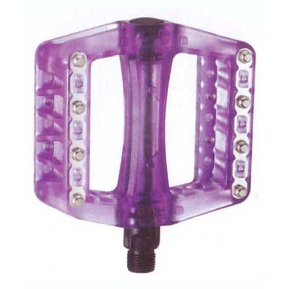 X-Tech Pedal Bmx Plastic & Metal Pins 9/16 Inch Clear Purple