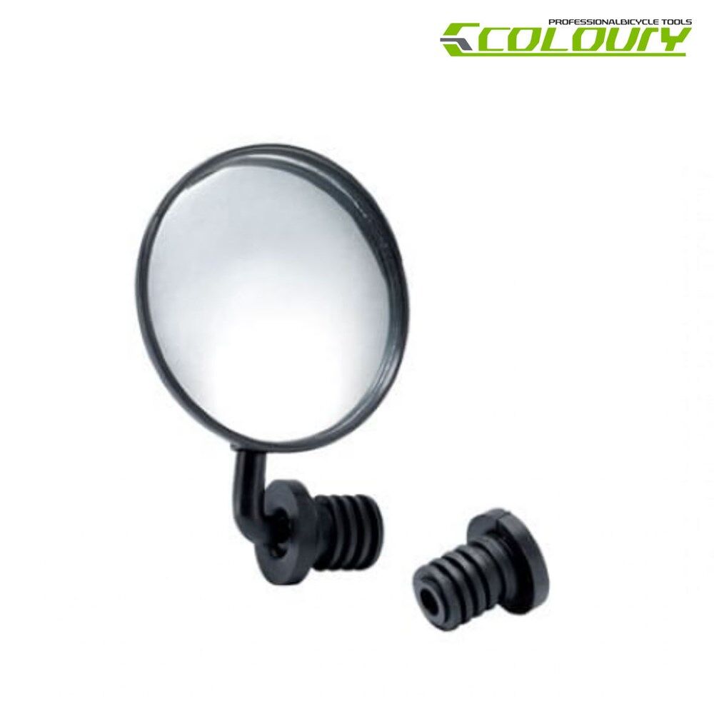 COLOURY Mirror 3 Inch Round 360 Deg Angle Adjustable Dual Plugs 17.8/19.0mm