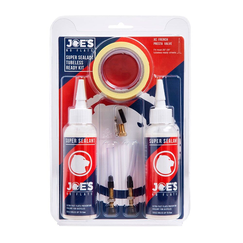 JOES NO-FLATS Tubeless Ready Kit 25mm Width Includes Tape Sealant Valves