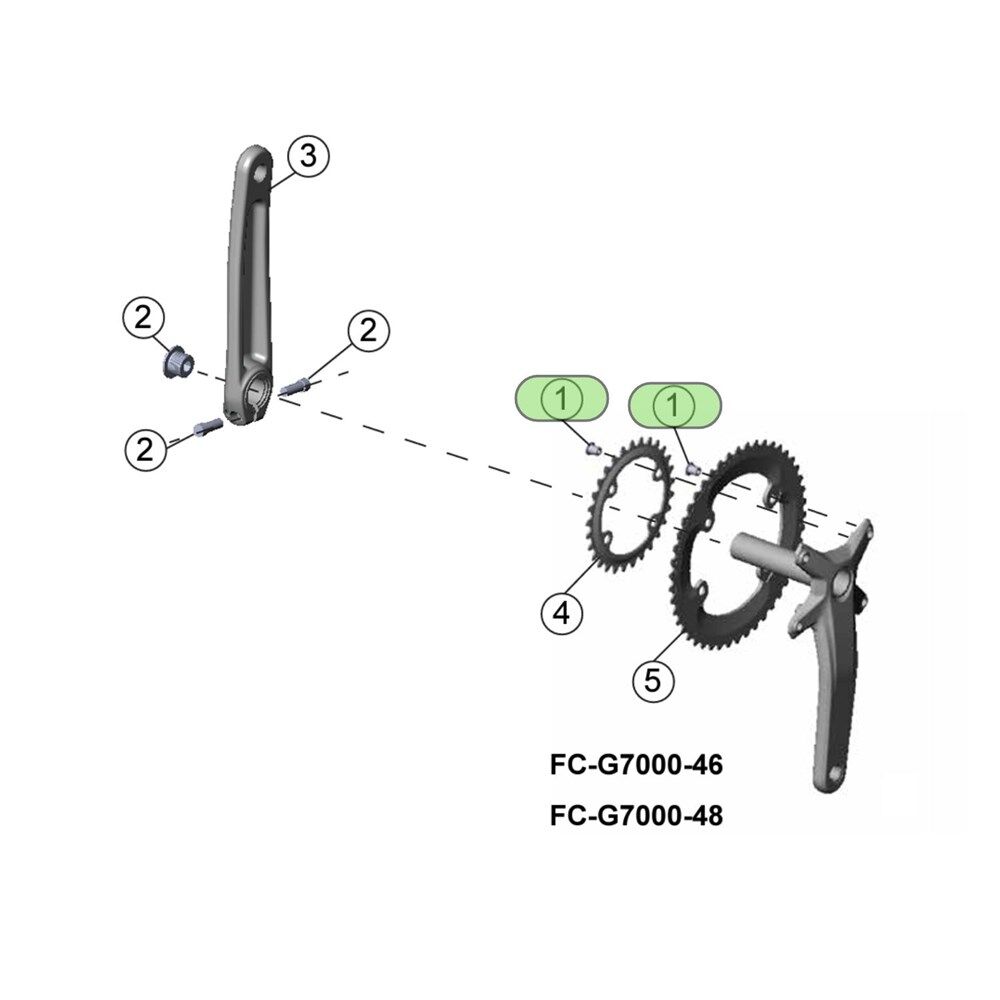 Midroshift SWORD CRANK CHAINRING BOLTS 4 Pack Y-FC201
