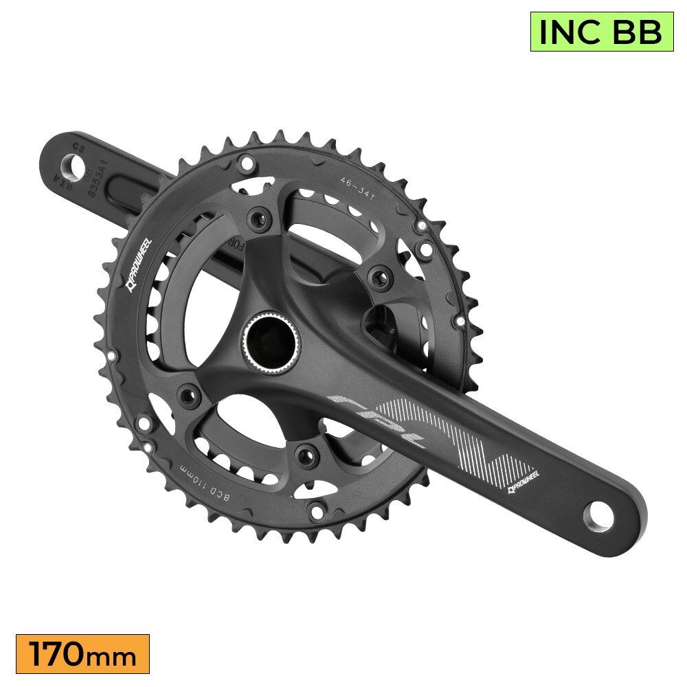 PROWHEEL Road Crankset RPL-521-F-TT 170mm Length 2x 50-34T 10/11s 24mm Axle Inc BB